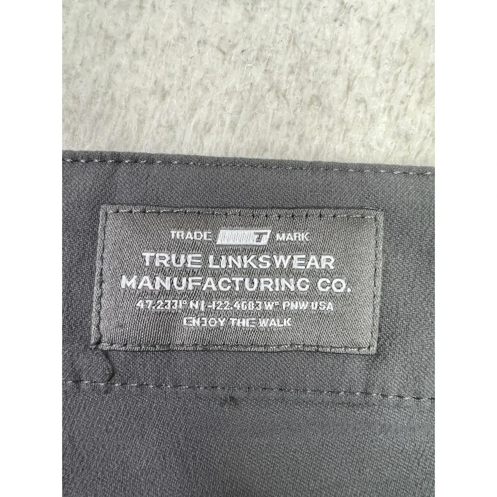 TRUE Linkswear Pants Mens 34x32 Gray All Day Slim Tapered Golf Casual Chino